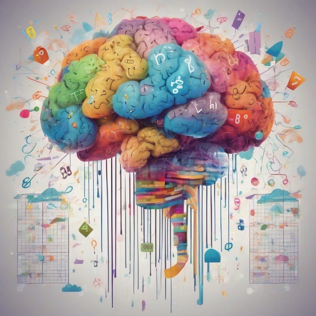 brain, colours, colors, thoughts, symbolism, human brain, equations, ai, ai art, ai drawing, ai generated, ai, ai, ai, ai, ai